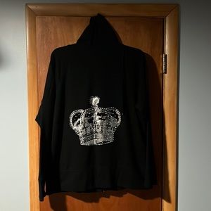 Lane Bryant black hoodie with crown